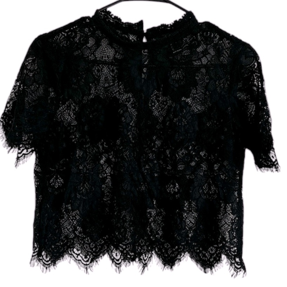 Forever 21 Sheer Lace Top Size Small